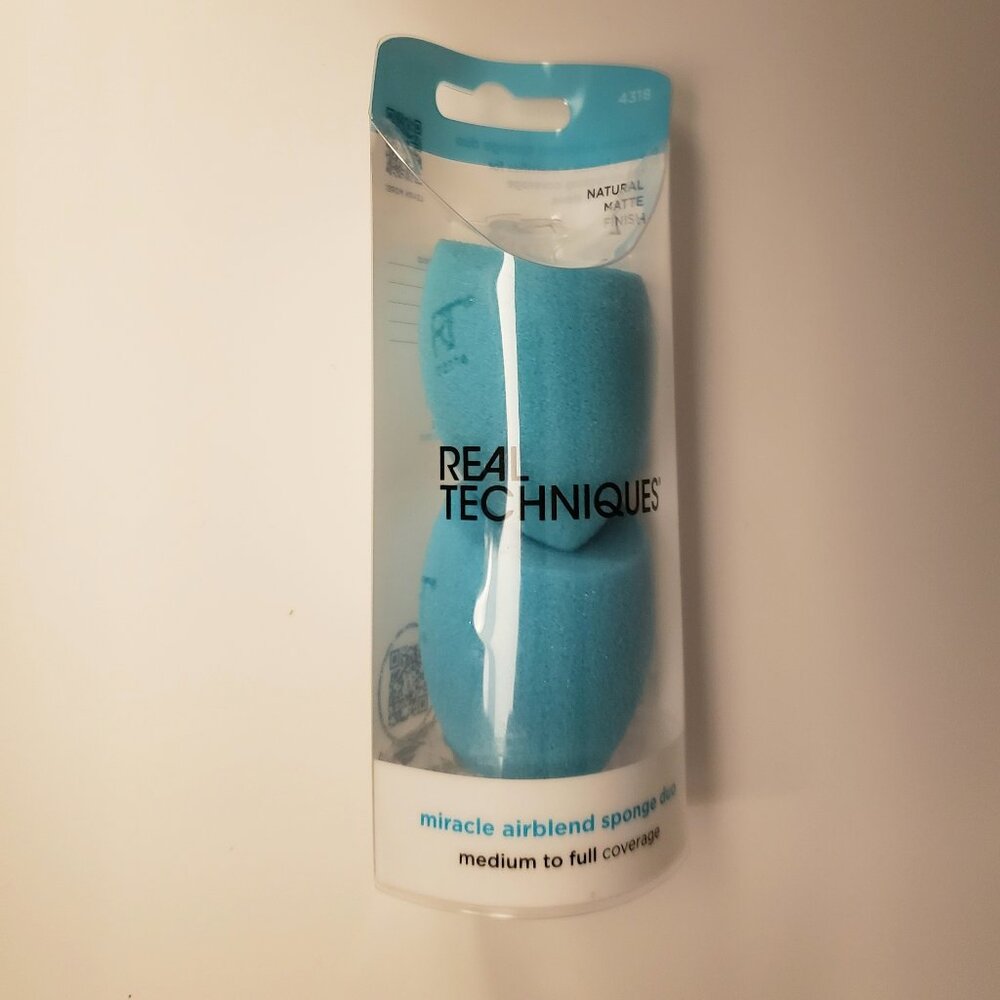 3/$10 Real Techniques Teal Miracle Airblend Makeup Cosmetic Sponges New NIB